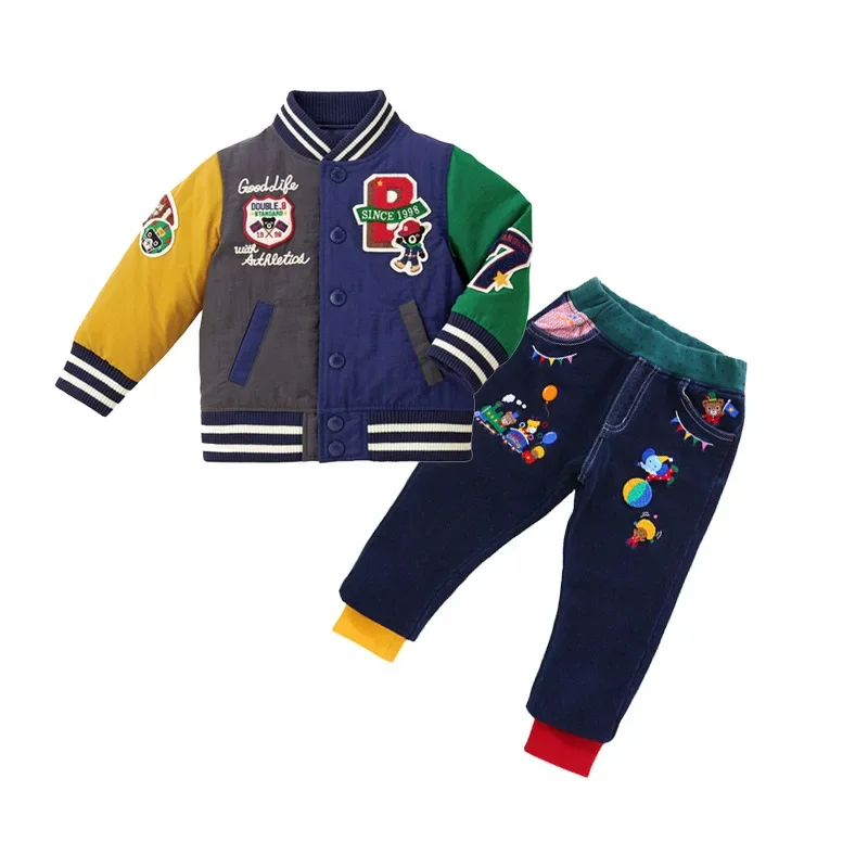 Japanese Brand Designer Boy And Girl Winter Thick Jacket, Cartoon Cute Sweater, Trousers, Baseball Uniform Down Jacket 1-6Y