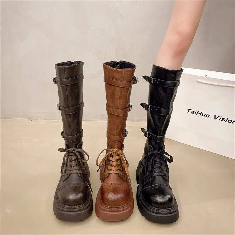 

Boots Women New 2024 Sexy Thigh High Heels High Sexy Shoes Over-the-Knee Rock Summer Ladies Lolita Retro Lolita Boots Summer Wom