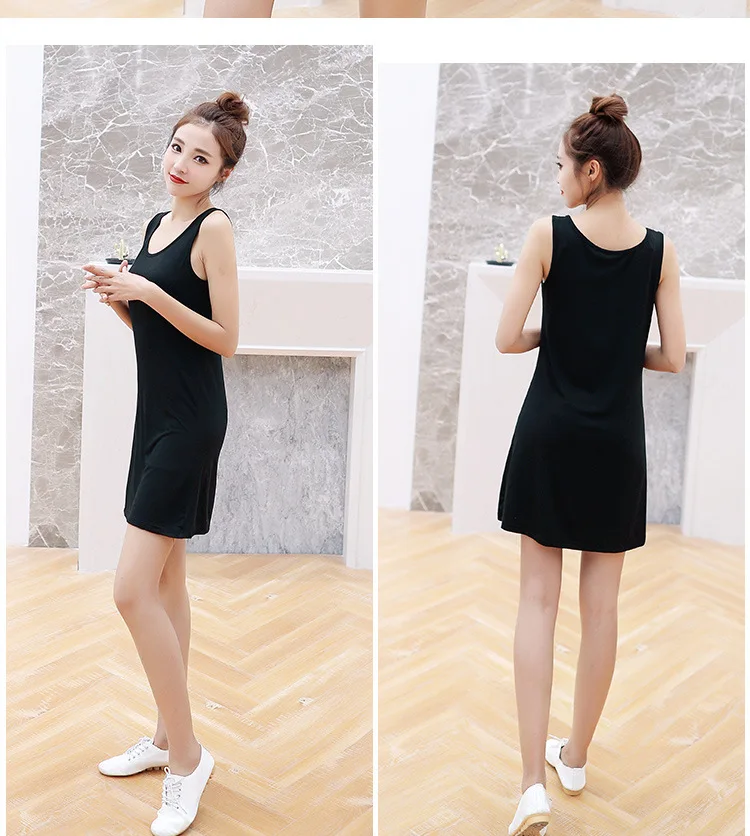 1 40 Momme Modal Sommer-Midikleid für Damen Ärmelloses Locker Sitzendes Tanktop-Kleid Lässiges Layering-Slip-Kleid – Detail 15