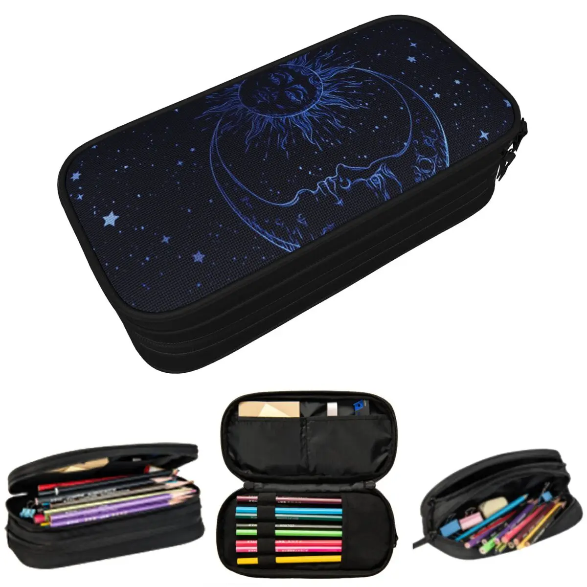 

Celestial Mystic Esoteric Magic Sun Moon Pencil Case for Kids Gifts Pen Box Pencil Bag Stationery Supplies Pen Holder Bag
