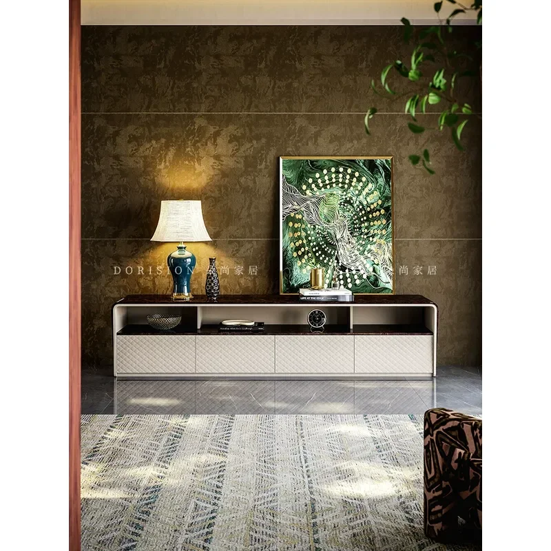 Modern Minimalist Solid Wood TV Cabinet Floor to Ceiling Living Room Storage Unit High End Luxury Home Entertainment Center