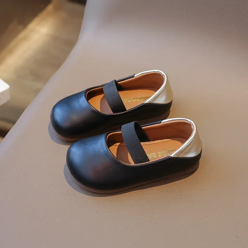 New Autumn Little Girl Leather Shoes Fashion Children's Single Shoes Girls Princess Soft Comfortable Shoes