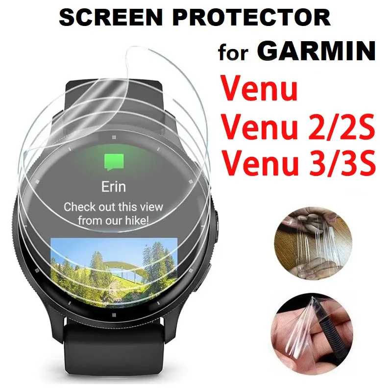 Hydrogel Film For Garmin Venu 3 3s 2 2s Protective Film Soft TPU Anti-scratch Screen Protector For Garmin Venu2 Venu3 Not Glass