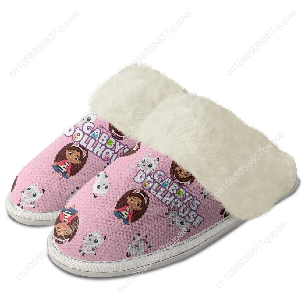 Funny Gabbys Dollhouse Shoes Custom Slippers Anime Men Women Home Cotton Plush Bedroom Casual Custom Thermal Lightweight Slipper