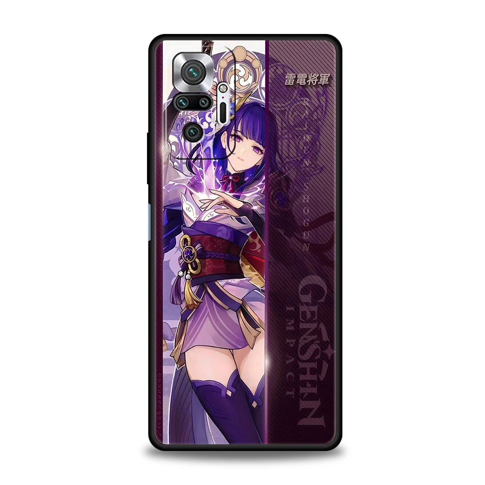 Etui na telefon do gry Genshin dla Redmi 13C 10C Note 13 12 10 11 Pro Plus 7 8T K40 K50 Gaming Pro Plus miękka powłoka Capas