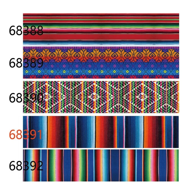 

50yards Mexico Stripe Blanket Grosgrain Ribbon Cartoon Printed Ribbons for DIY Bows Decoration Craft Materials