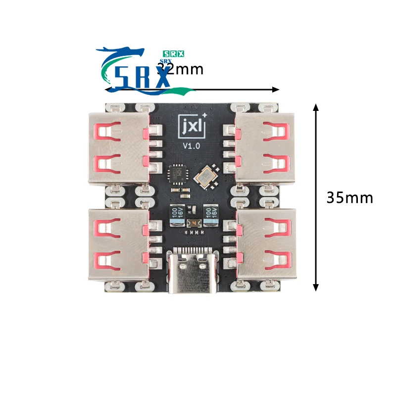 Immagine 5: XL334P4 Espansore tipo C USB-HUB Docking station a 4 vie Modulo HUB splitter USB 2.0