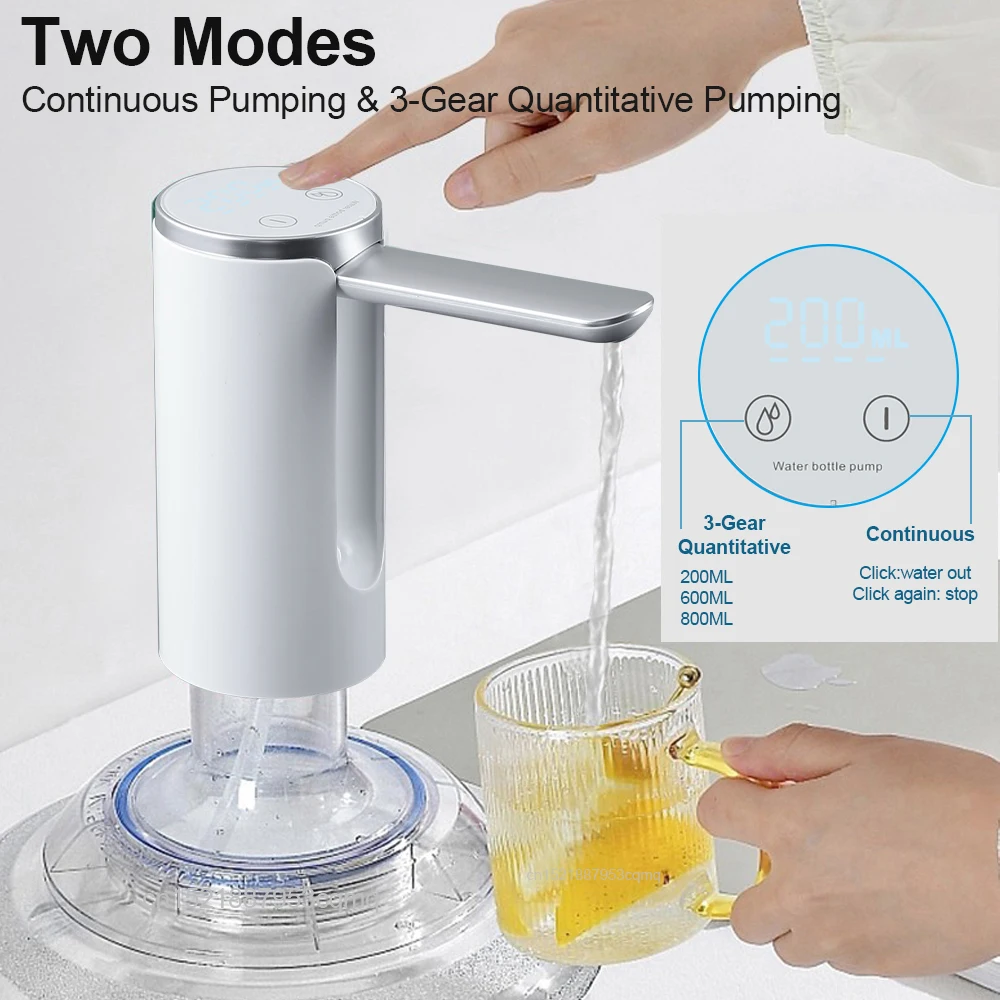 Water Dispenser Pump Electric Water Gallon Pump 19 Liters Water Dispenser Bottle Mini USB Rechargeable Automatic Water Dispenser