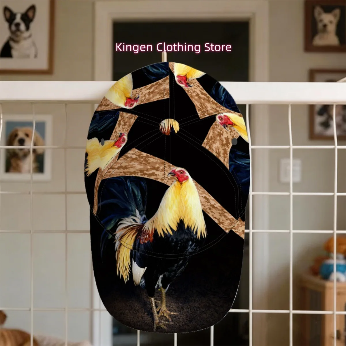 1pc Elegant Rooster Portrait Baseball Cap Birthday Gift Cab Driver Cap Travel Curved Brim Cap Urban Fashion Wedding Gift Lightwe