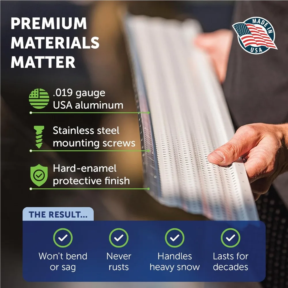 

5" x 100' Heavy-Duty Aluminum Gutter Guards - Vented Ridge Design, DIY Installation, Lifetime Protection