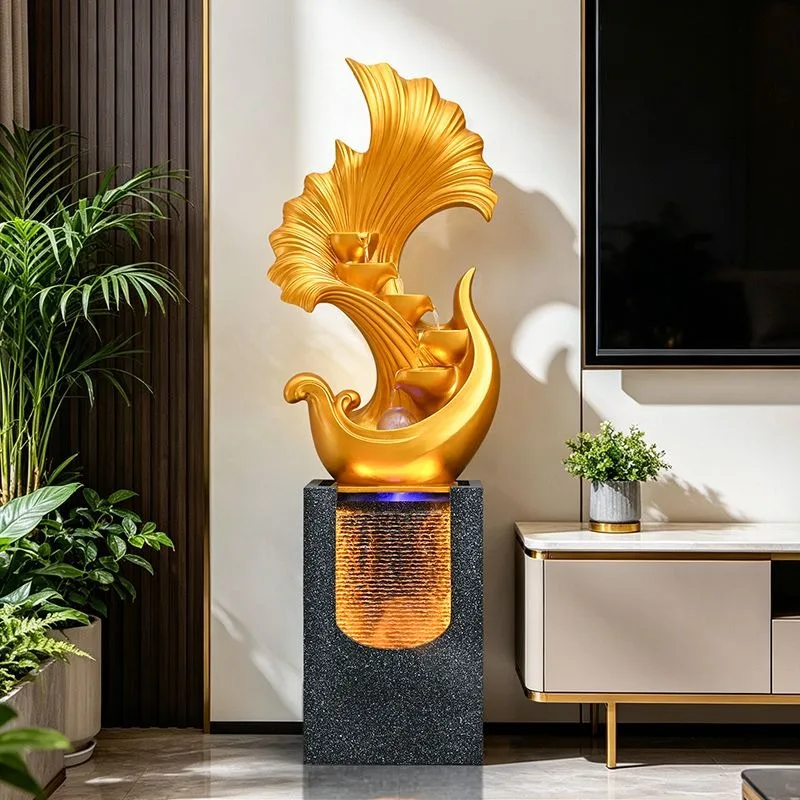Light luxury home furnishing lucky water ornament, living room circulating water humidification, office foyer decoration,