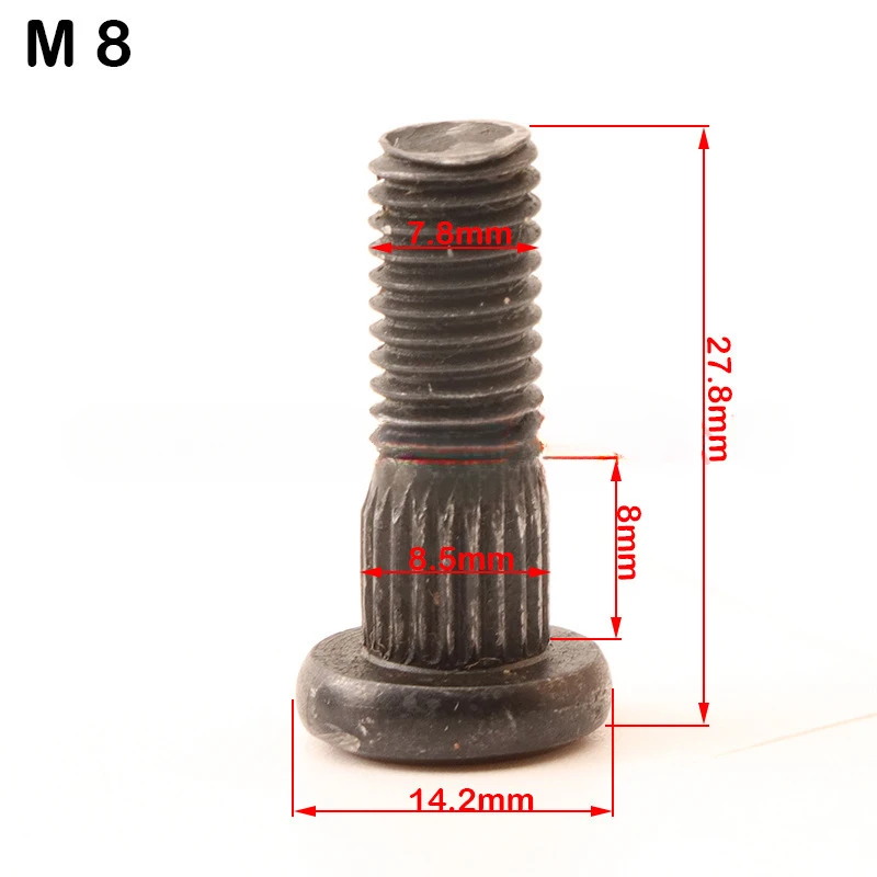 Tornillo estriado M8-M10-M12 perno de cubo de rueda para ATV UTV Buggy Kart Quad accesorios de bicicleta 4 unids/lote