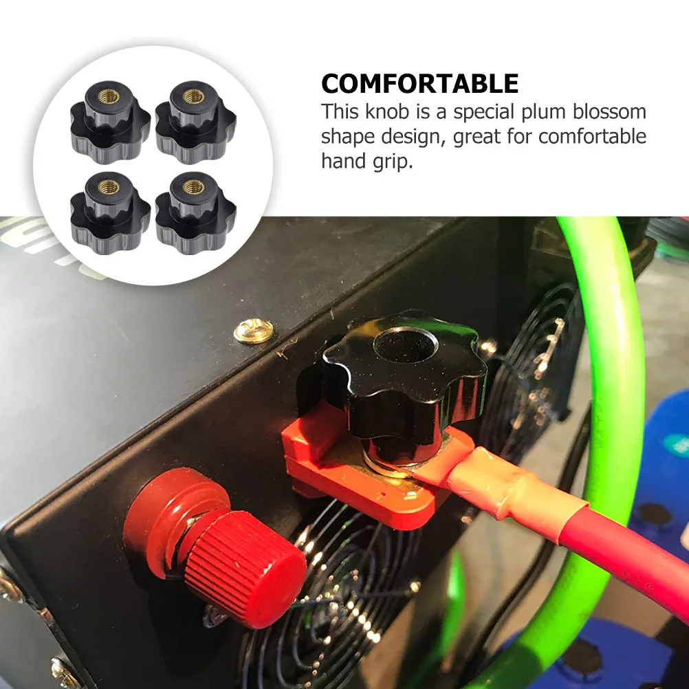 

12Pcs Plum Blossom Screw Thread Knobs Ergonomic Non-Slip Handle Clamping Screw Knobs for Mechanical Equipment Instruments Food