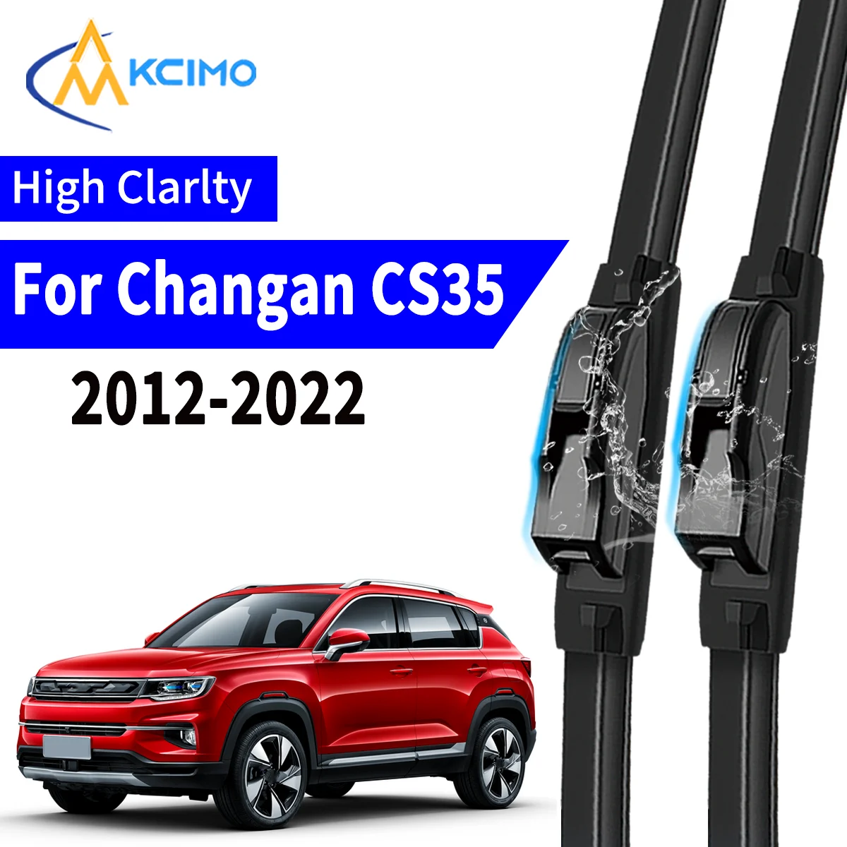 

2pcs Car Wiper For Changan CS35 Plus 2012-2022 Front Windscreen Wiper Blade Silent Soft Rubber