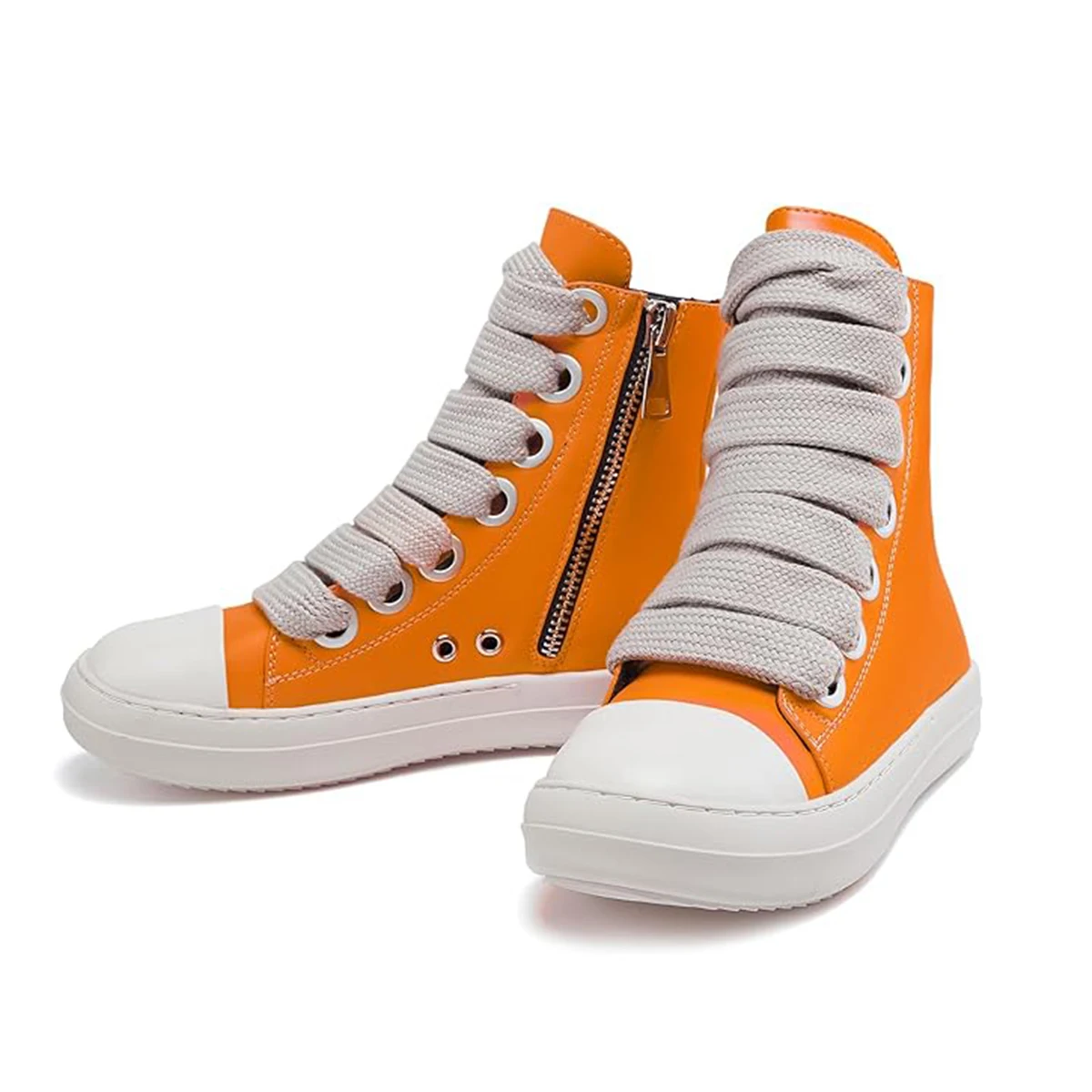 أربطة أحذية خشنة للرجال، نعل سميك عالي القطع، أحذية مريحة، متعددة الاستخدامات، طراز جامعي، أحذية رياضية كاجوال #3