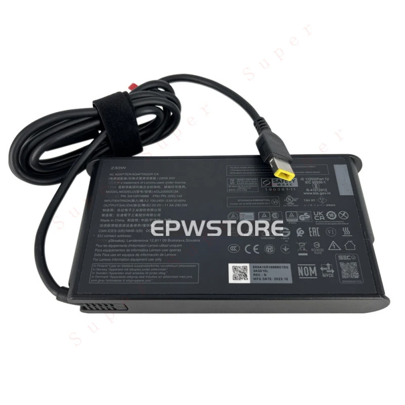 S+ Slim Tip 20V 230W AC Charger Adapter For Lenovo Legion 5 16IRX9 G9 Power Supply