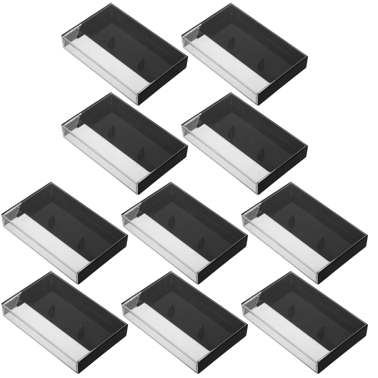 

10pcs Cassette Tape Storage Box Retro Crystal Organizer Material Mini Plastic Case Vintage Holder Blank Tapes