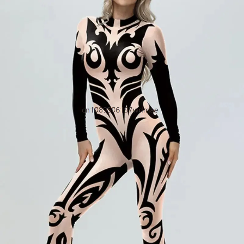 

3D Digital Printing Holiday Party Cosplay Punk Bodysuit Adult Women's Elegant Stage Performance Show Role Playing Costume