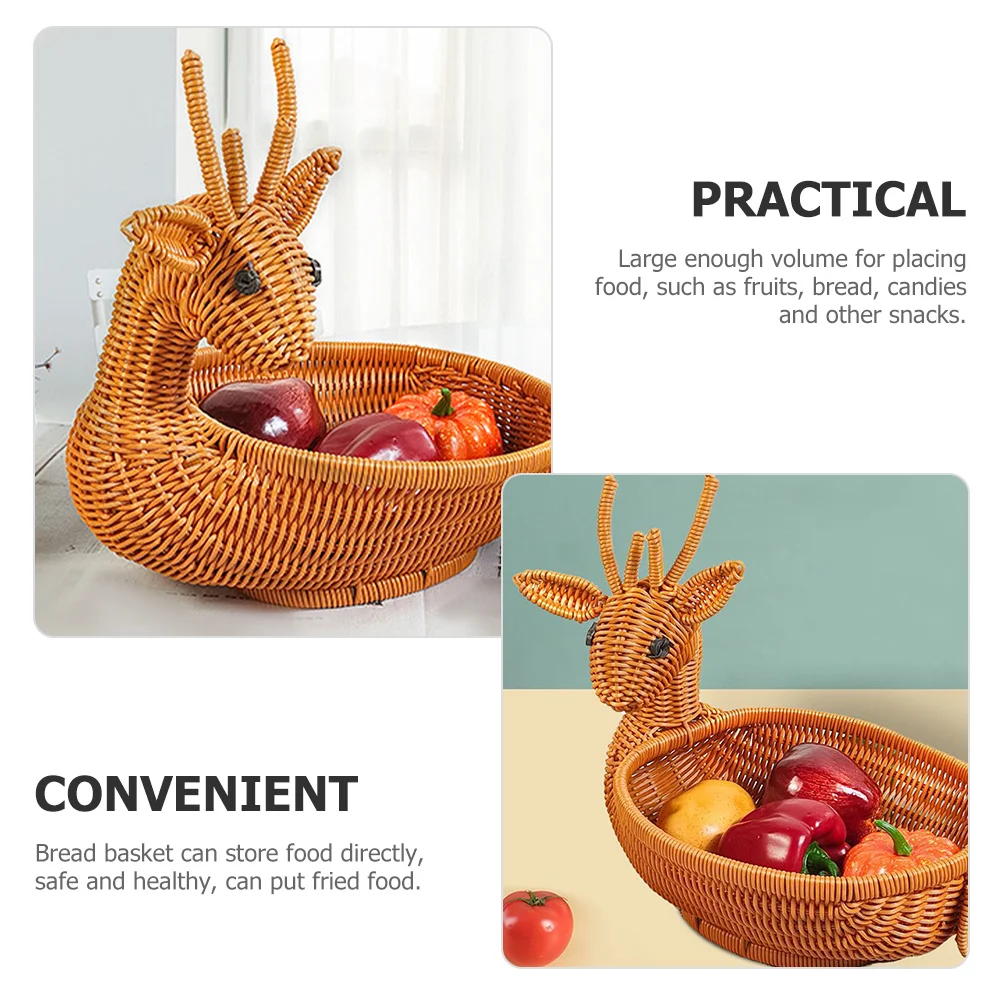 

Practical Fruit Basket Desktop Container Wear-Resistant Safe Healthy Food Storage Decoration Accessory Bread Basket