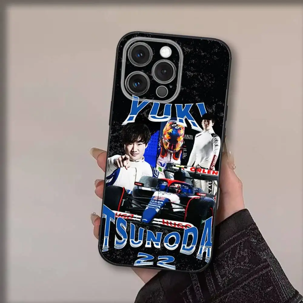 حافظة هاتف Y-Yuki Tsunodas 22 لهاتف iPhone 17,16,15,14,13,12,11,Pro,Max,Plus,Air,X,XS,XR,SE,8,7,Mini,Soft Black Funda