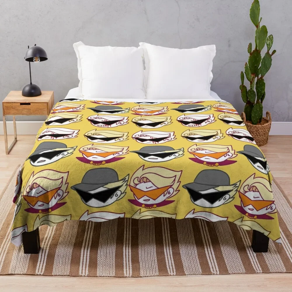 homestuck-dirk strider fabric series-Cute dirks head Throw Blanket Sofa Quilt Camping Blankets