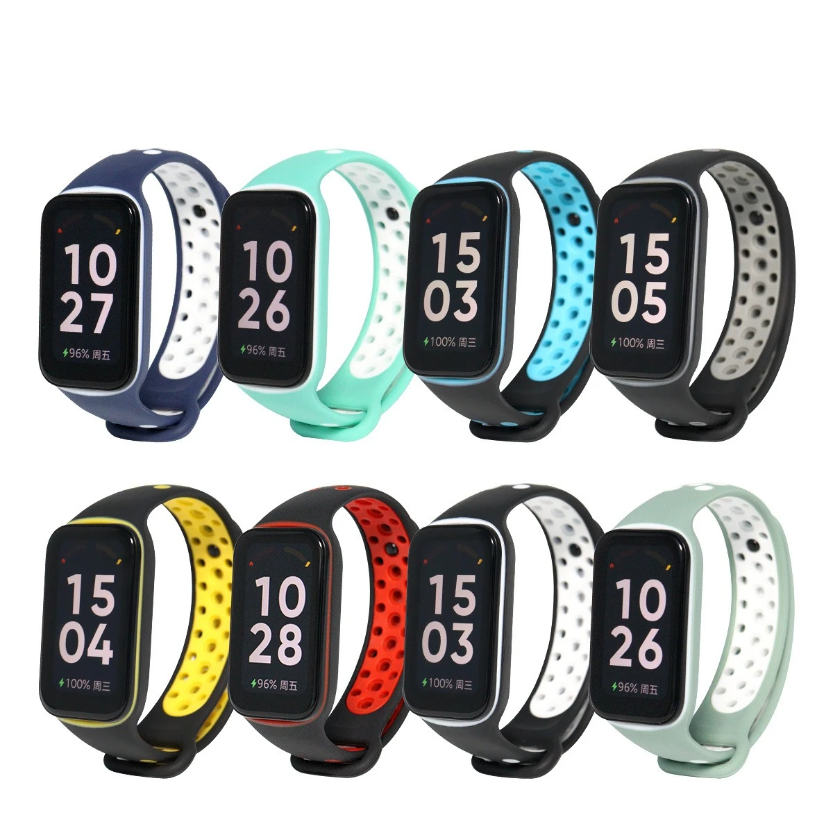 通気性のあるツートンカラーのシリコンストラップスーツ Redmi Watch Band2 ツートンカラーのシリコンリストバンドストラップ