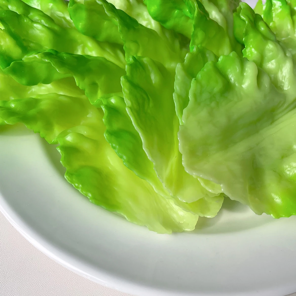 Realistisches gefälschtes Salatblatt – künstliches PVC-Gemüse zur Präsentation von Lebensmitteln, Fotografie-Requisiten, Küchendekoration, DIY-Handwerk – Detail 8