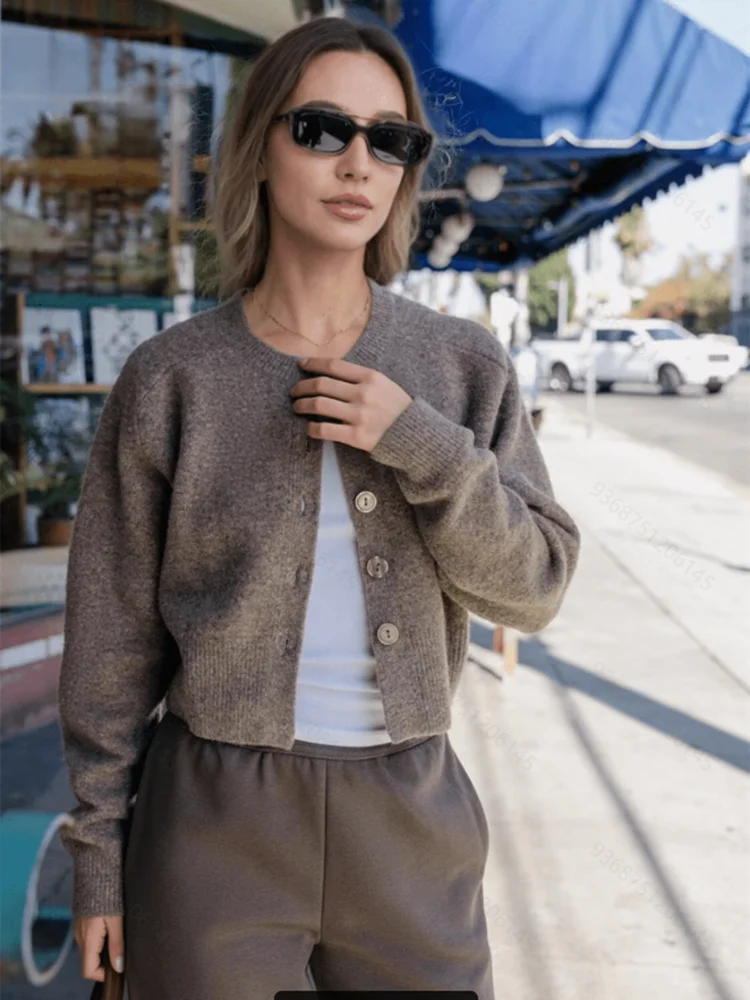 

Женский вязаный кардиган с крючками спереди, женский свитер с v-образным вырезом и длинными рукавами, с разрезом по бокам, женская верхняя одежда, шикарные модные топы