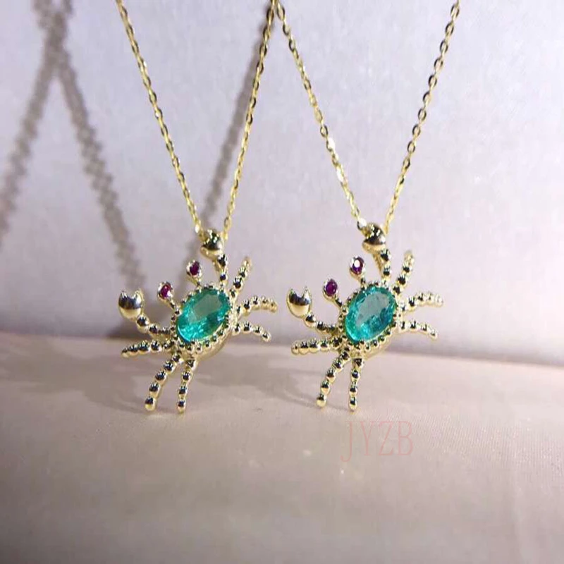 Fine jewelry natural emerald pendant simple collarbone design necklace holiday gift for girls