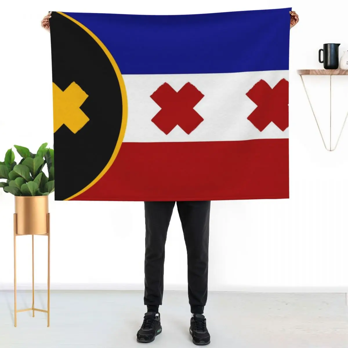 

L'Manburg Flag Dream SMP Throw Blanket Stain Resistant Cozy Warm Blanket