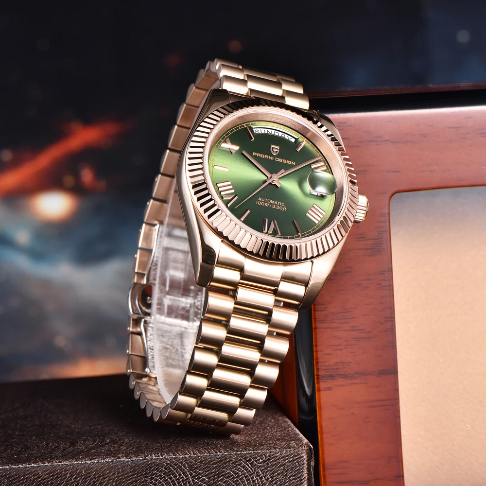 2025 جديد PAGANI DESIGN DD36 ساعات رجالية الذهب الوردي الفاخرة ساعة أوتوماتيكية للرجال ساعة اليد الميكانيكية AR الياقوت مقاوم للماء