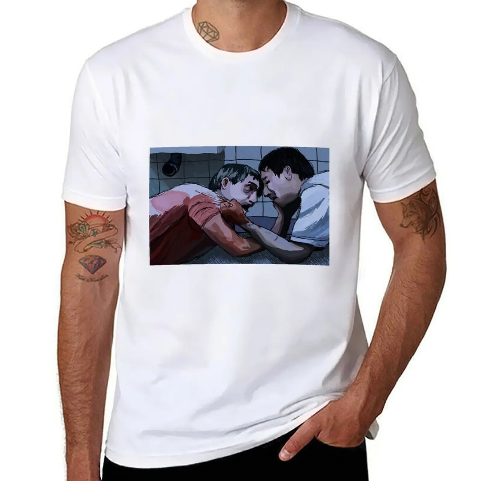 

the love scene - saw (2004) T-Shirt t shirt man casual t shirts for man cotton soft T-Shirt