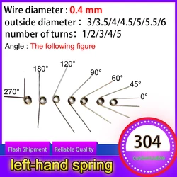 10PCS Wire diameter 0.4mm Left Rotation Spring left Torsion Spring Return And Reset V-shaped Spring laps1/2/3/4/5lap 304SUS