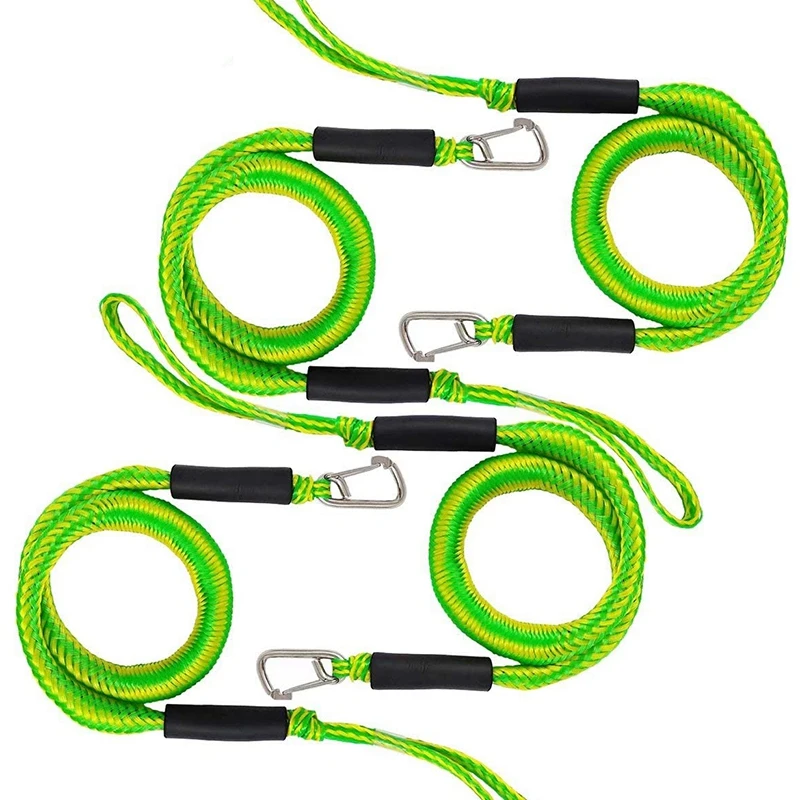 

4Ft Boat Bungee Dock Line With Hook Mooring Rope Boat Accessories For Boats Pontoon Kayak