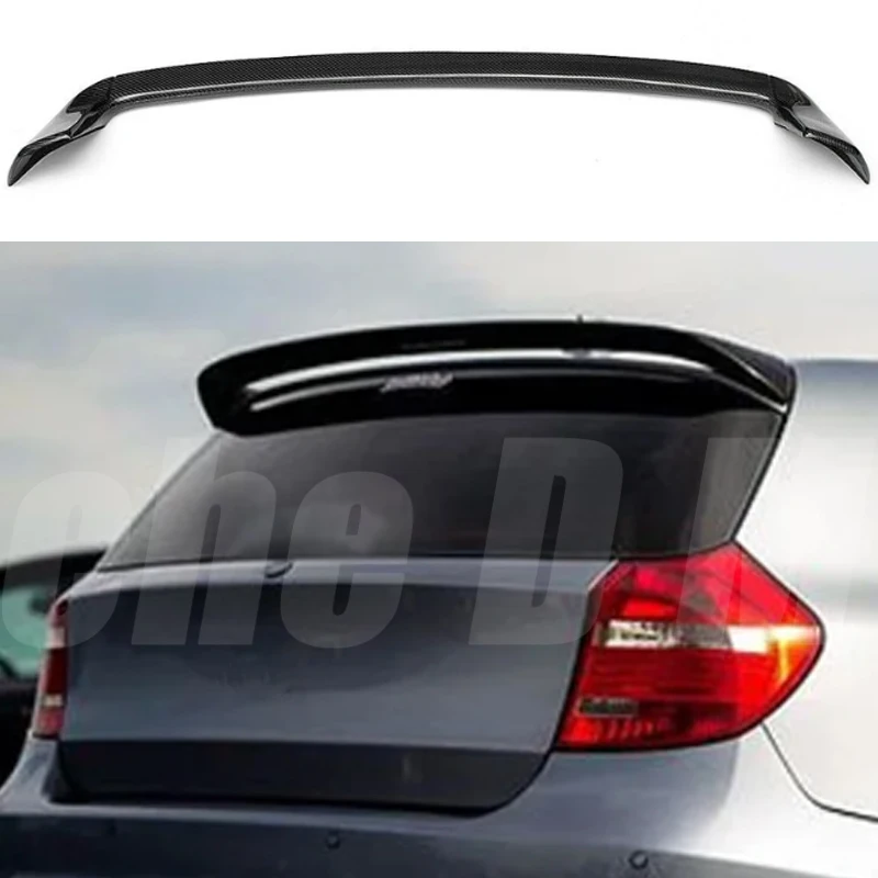 

For BMW 1 Series E87 E81 Hatchback AC Style Rear Roof Lip Spoiler Wing Real Carbon Fiber Gloss Black Rear Spoiler 2004-2011