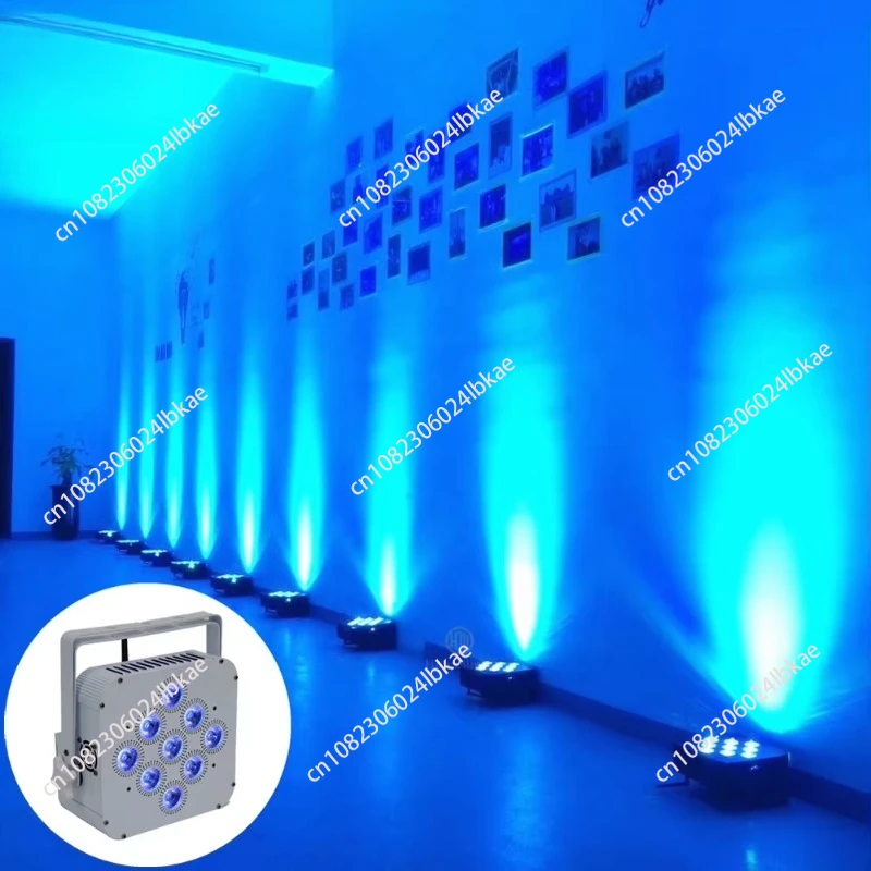 Hot Sale 18W WiFi RGBWA + UV Wireless DMX Light Emitting Diode Parking Light 9PCS Wedding Light with Rechargeable Flight Case