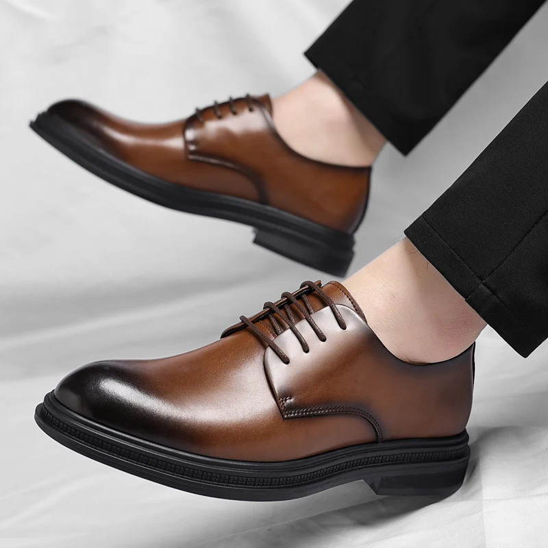 princess polly baby blue dress Men's Brown Comfort Dress Shoes main image 0