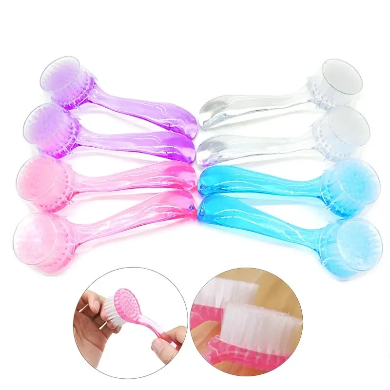 Dust Round Head Powder Clean With Cap Pedicure New Plastic Nail Brush Soft Remove Dust Make Up Washing Brushes