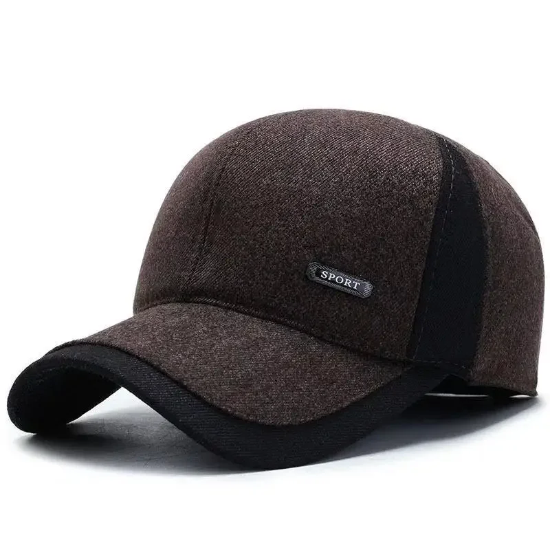 cashmere baseball cap Korean version fashionable middle-aged and elderly hat outer protection casual duck tongue cotton hat men