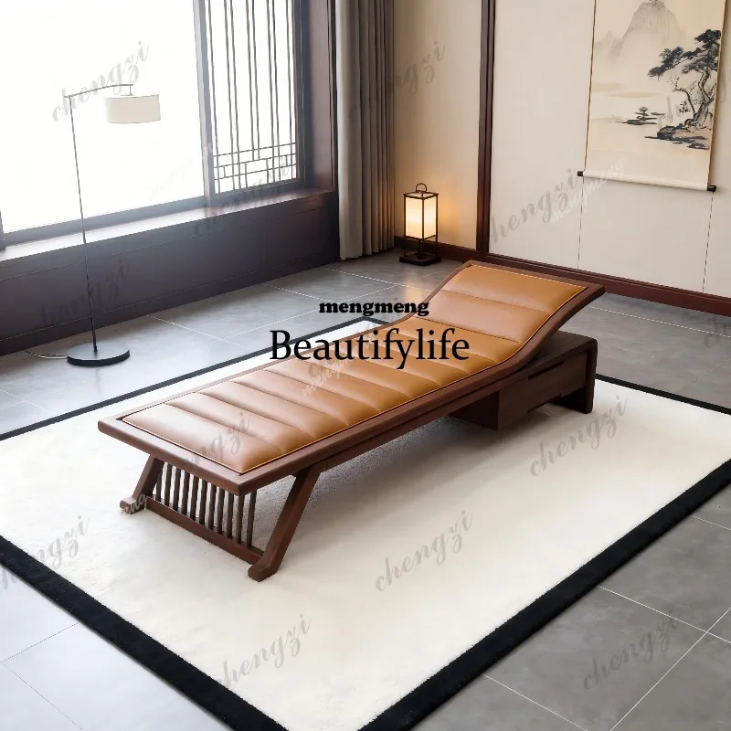 03 2026 Song-style aesthetics black walnut ash wood concubine chair tatami hotel homestay high-end custom leisure lounge chair