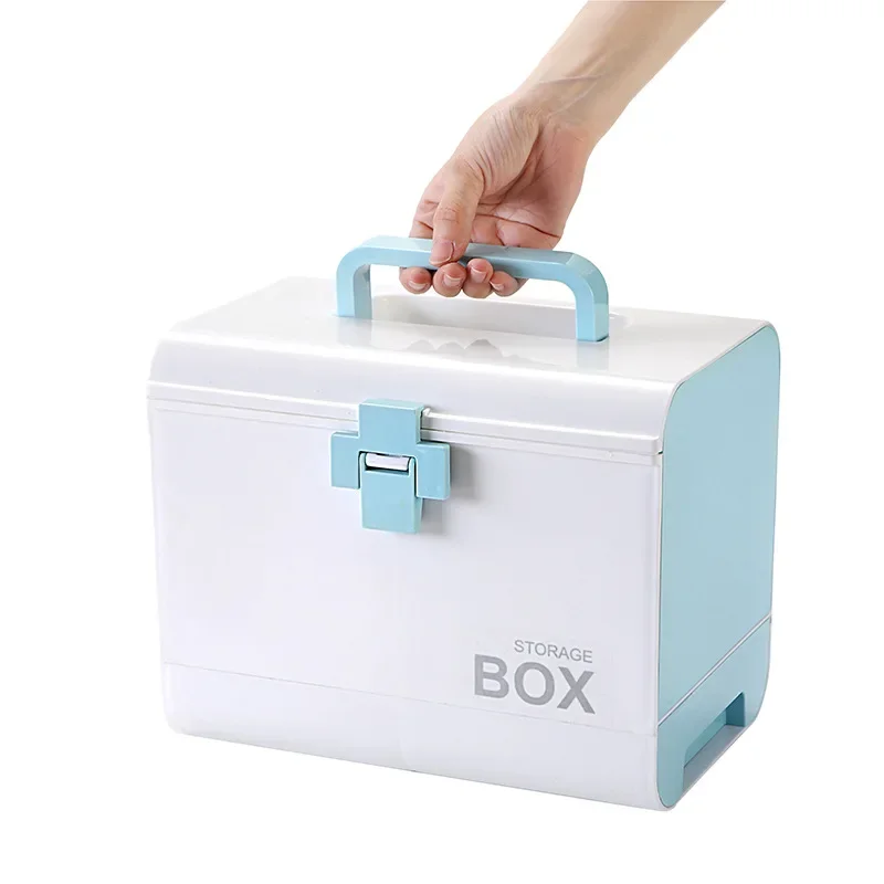 Multi-layer First Aid Kit Storage Organizer Medicine Box Portable Medical Kits PP Plastic Drawer Drug Storage Box Chest Home