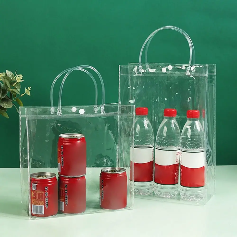 The New Transparent PVC Handbag Large Capacity Plastic Candy Bag Multi-purpose Gift Jelly Bag Party