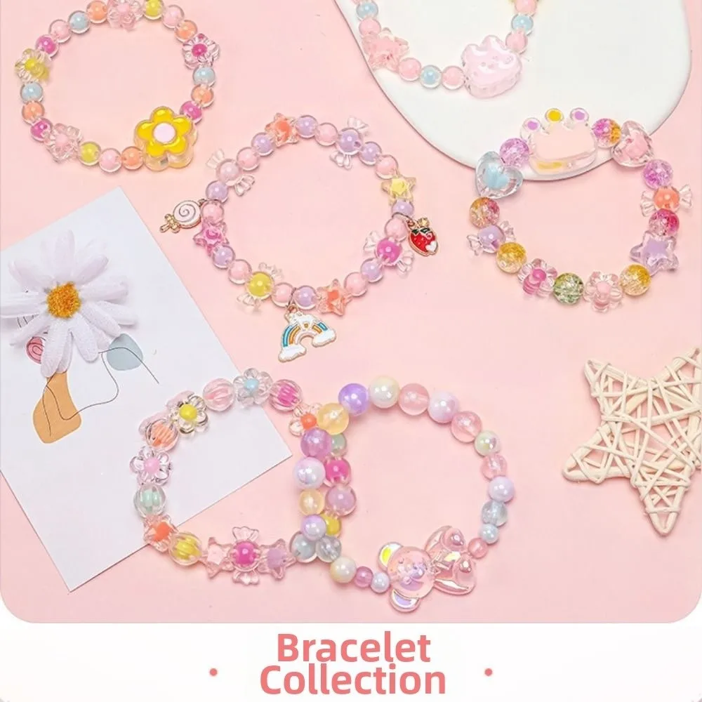 24 شبكة DIY اليدوية مطرز عدة لعبة الاكريليك الإبداعية الخرز سوار صنع عدة Kawaii لطيف الخرز لعب للأطفال فتاة الأطفال