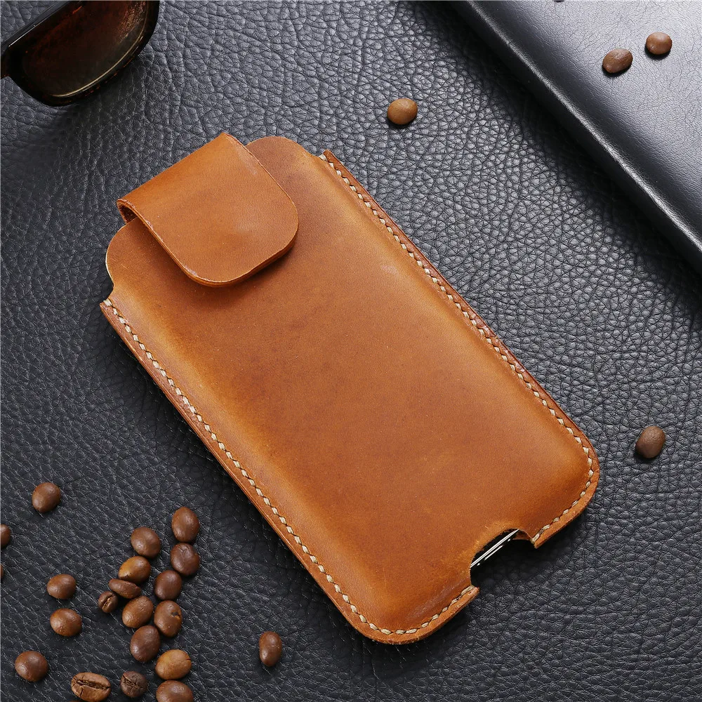 Imagem -04 - Bolsa de Couro Genuíno para Oukitel Cintura Case Bolsa de Telefone Clipe de Cinto Capa Wp33 Pro