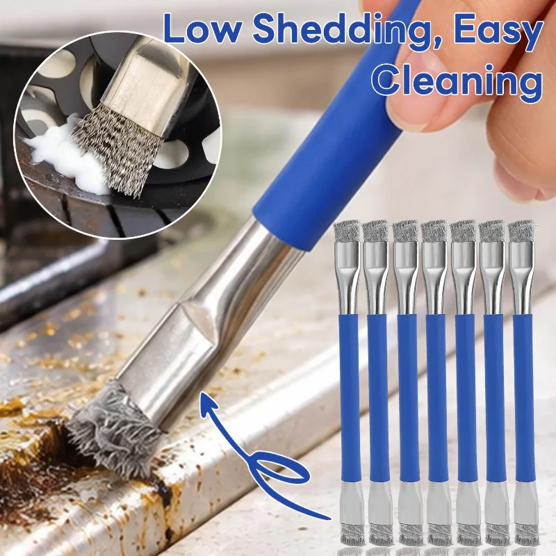 20/1PCS Stainless Steel Wire Brush Heavy Duty Double Headed Scrub Brush For Metal Parts Rust Removal Cleaner Hand Cleaning Tool