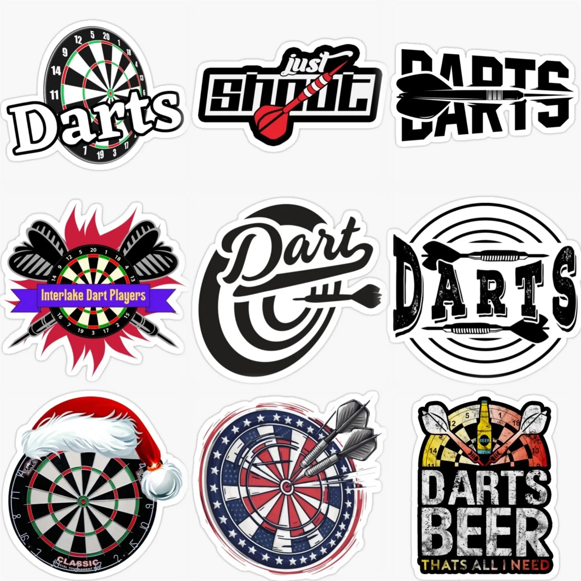 

Darts Playing Creative PVC Sticker for Decorate Car Van Bicycle Bumper Helmet Window Fridge Wall Room Decal Accessories