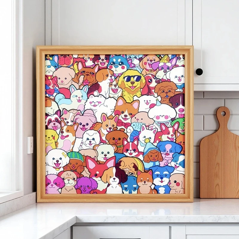

Wooden Puppy Puzzle With 12/24/36 Color Markers For Family Bonding And Kids Creativity 15UB