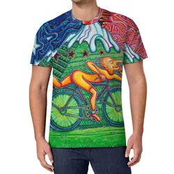 New Loose Breathable Albert Hoffman Bike Day T-Shirt 1943 Cycle Lsd Trip Acid Day O-Neck Fashion T-Shirt Summer Man Plus Size