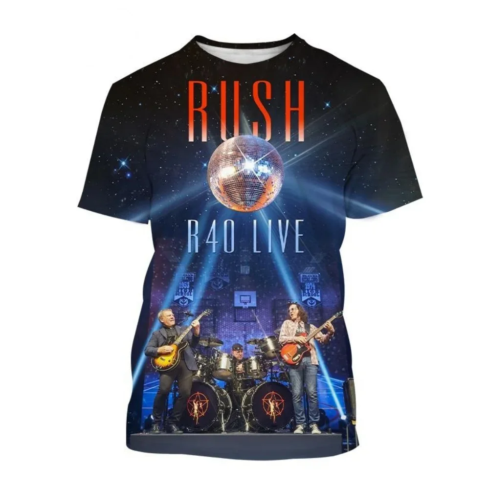 Nuevas camisetas Rock Rush con estampado 3D, camisetas de verano para hombres y mujeres, camiseta de manga corta a la moda Hip Hop, camisetas holgadas informales de calle Y2k