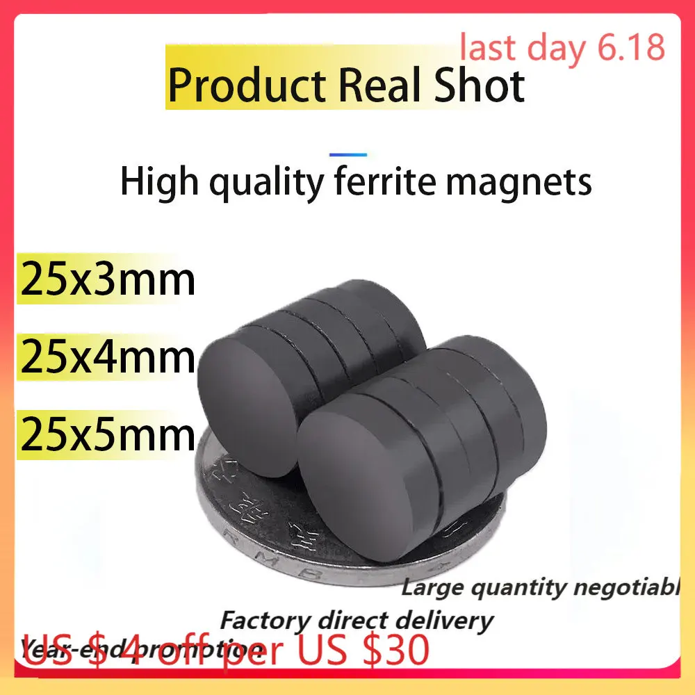 

25x3 25x4 25x5 Disc Round Magnets D25 3 4 Powerful Permanent Super Strong Rare Earth Magnets with Epoxy Coating for Fridge